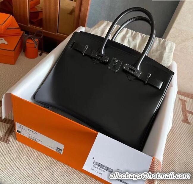 Grade Quality Hermes Birkin 25cm Bag in Original Box Leather CH89 Black/Black 2025 (Full Handmade)