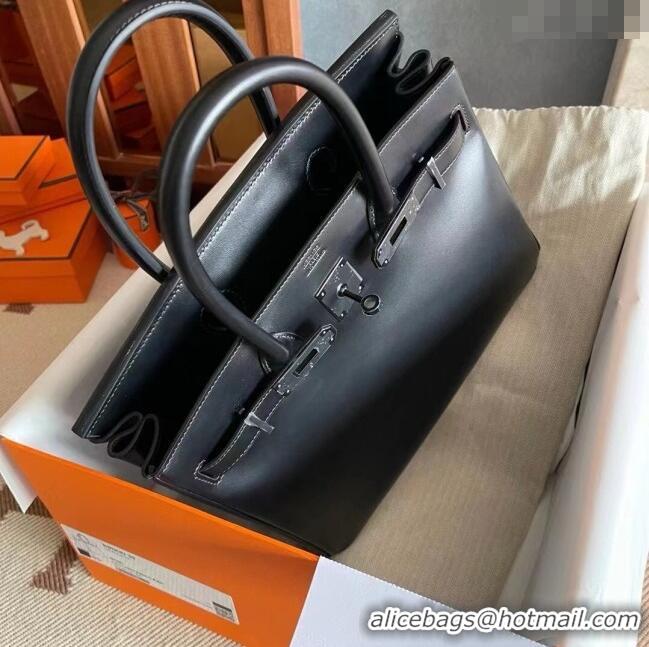 Grade Quality Hermes Birkin 25cm Bag in Original Box Leather CH89 Black/Black 2025 (Full Handmade)