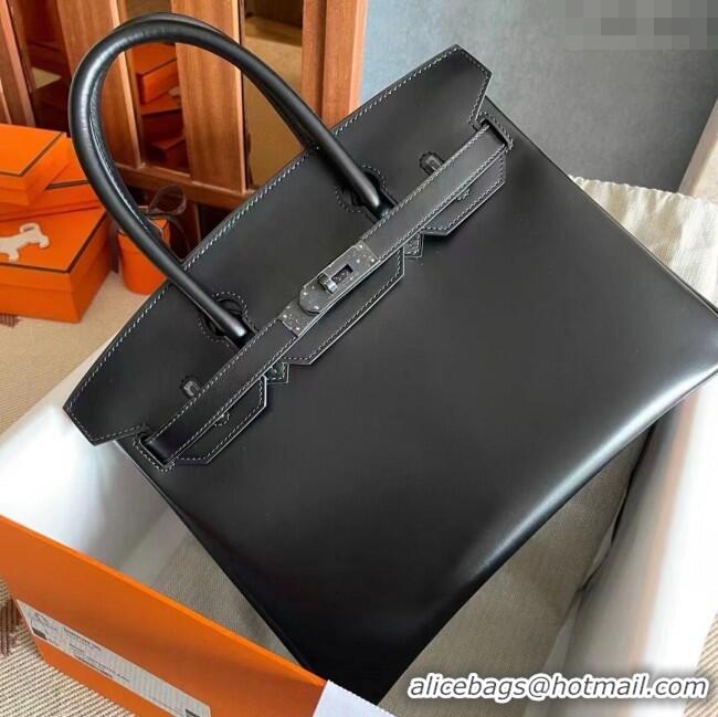 Grade Quality Hermes Birkin 25cm Bag in Original Box Leather CH89 Black/Black 2025 (Full Handmade)