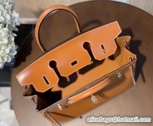Grade Promotional Hermes Birkin 30cm Bag in Original Box Leather H30 Brown/Gold 2025 (Half Handmade)