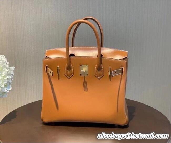 Grade Promotional Hermes Birkin 30cm Bag in Original Box Leather H30 Brown/Gold 2025 (Half Handmade)