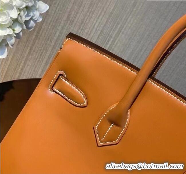 Grade Promotional Hermes Birkin 30cm Bag in Original Box Leather H30 Brown/Gold 2025 (Half Handmade)