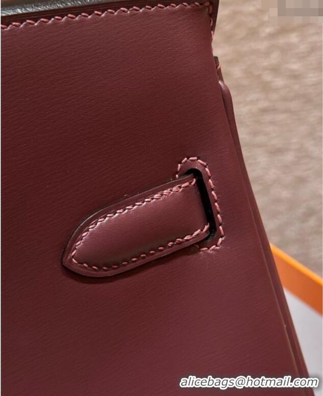 Well Crafted Hermes Birkin 25cm Bag in Original Box Leather H25 Saddle Red/Gold 2025 (Half Handmade)