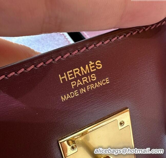 Well Crafted Hermes Birkin 25cm Bag in Original Box Leather H25 Saddle Red/Gold 2025 (Half Handmade)