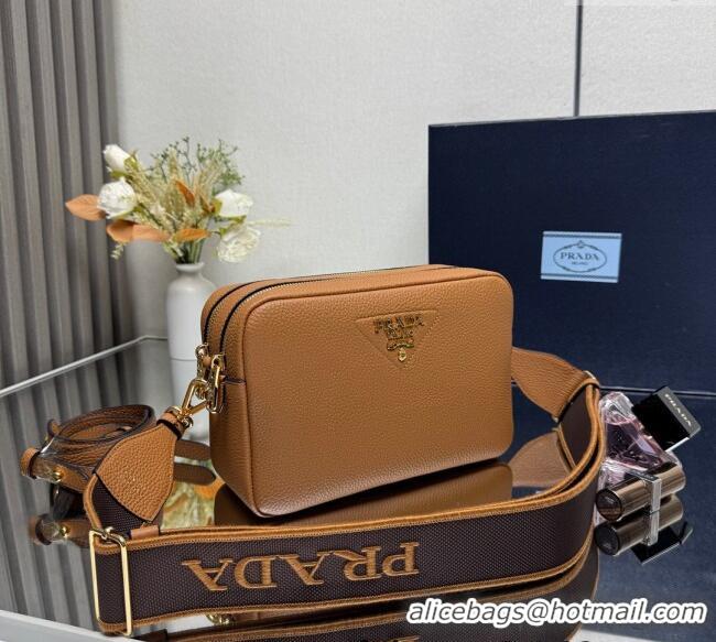 Super Quality Prada Small leather shoulder bag 1BH082 Caramel Brown 2025