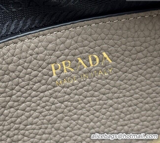 Good Quality Prada Small leather shoulder bag 1BH082 Clay Grey 2025
