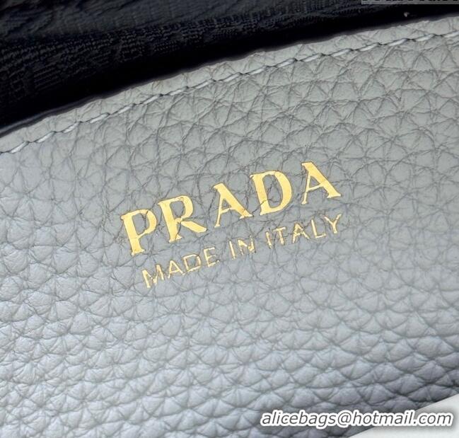 Luxury Cheap Prada Small leather shoulder bag 1BH082 Light Grey 2025
