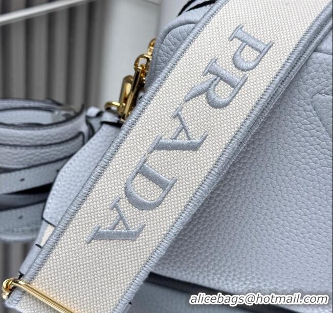 Luxury Cheap Prada Small leather shoulder bag 1BH082 Light Grey 2025