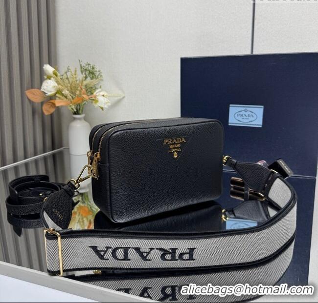 Grade Quality Prada Small leather shoulder bag 1BH082 Black 2025