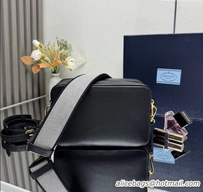 Grade Quality Prada Small leather shoulder bag 1BH082 Black 2025