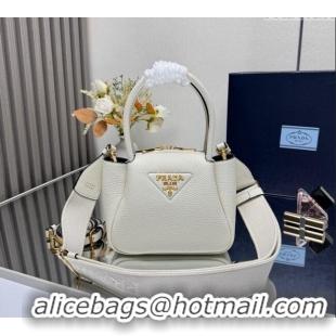 Promotional Prada Leather mini handbag 1BA362 White 2025