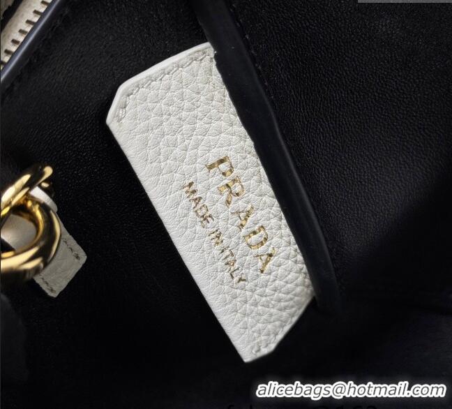 Promotional Prada Leather mini handbag 1BA362 White 2025