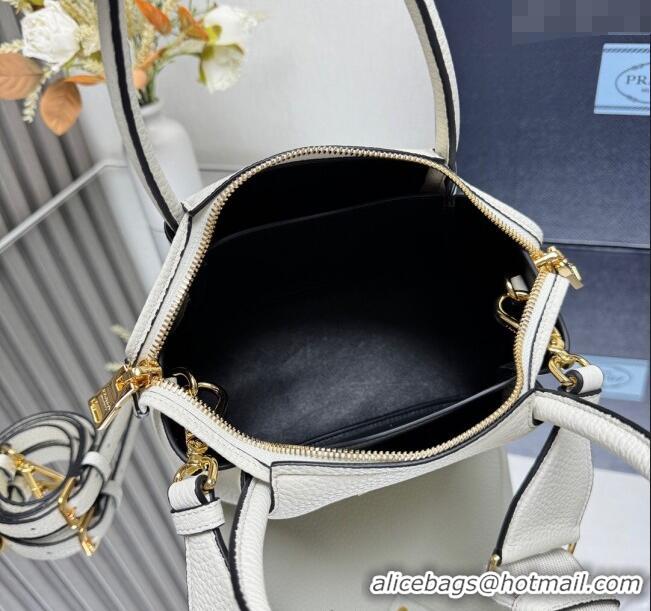 Promotional Prada Leather mini handbag 1BA362 White 2025
