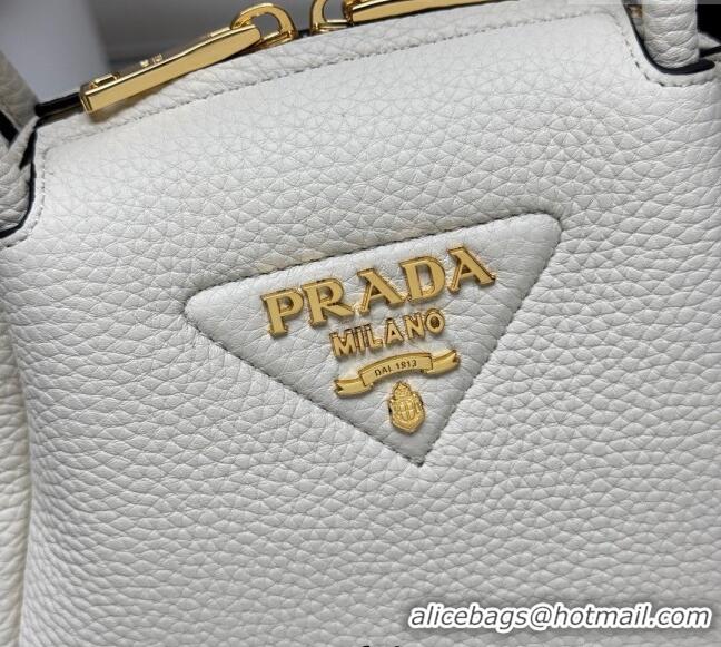 Promotional Prada Leather mini handbag 1BA362 White 2025