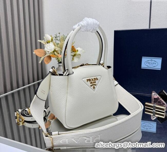 Promotional Prada Leather mini handbag 1BA362 White 2025