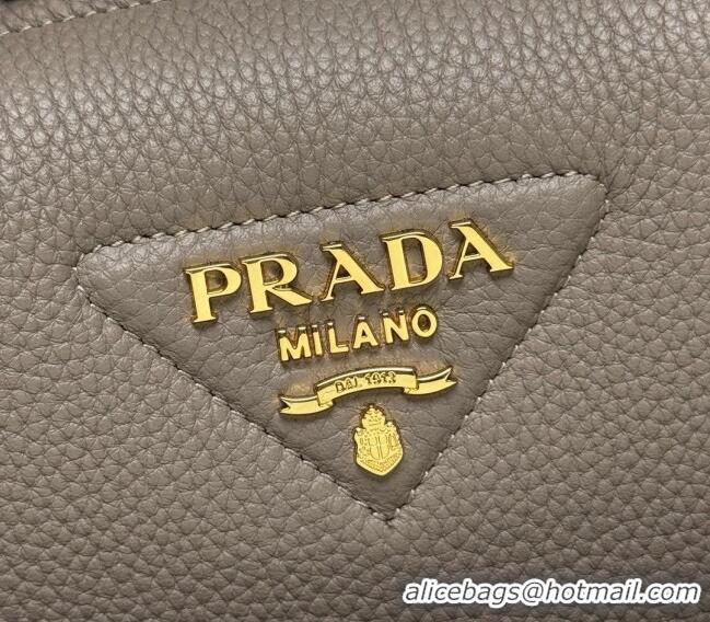 Best Design Prada Leather mini handbag 1BA362 Clay Grey 2025