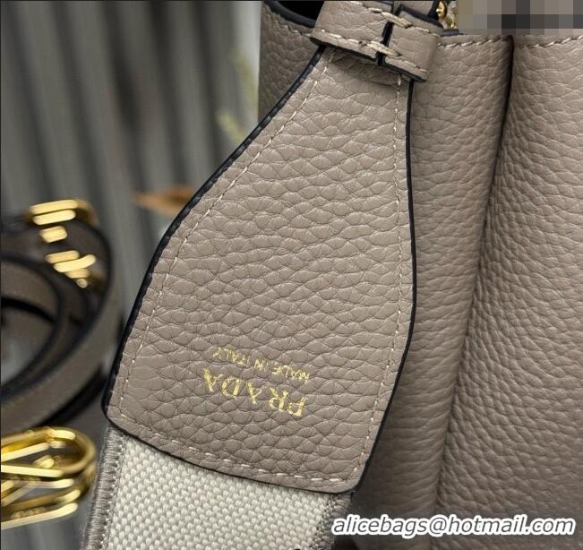 Best Design Prada Leather mini handbag 1BA362 Clay Grey 2025