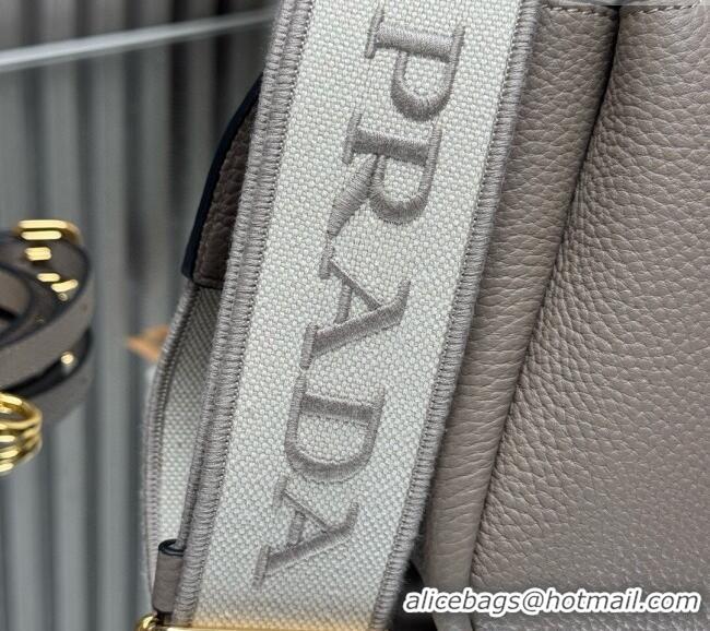Best Design Prada Leather mini handbag 1BA362 Clay Grey 2025