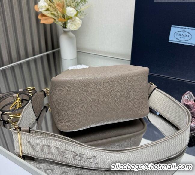 Best Design Prada Leather mini handbag 1BA362 Clay Grey 2025