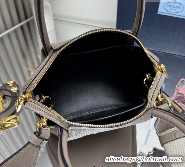 Best Design Prada Leather mini handbag 1BA362 Clay Grey 2025