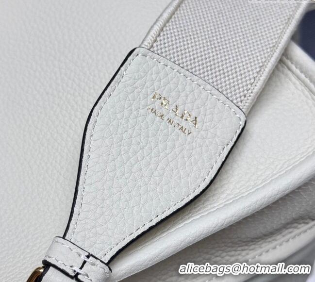 Buy Discount Prada Leather mini shoulder bag 1BH191 White 2025
