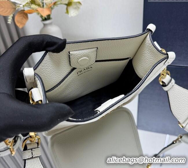 Buy Discount Prada Leather mini shoulder bag 1BH191 White 2025