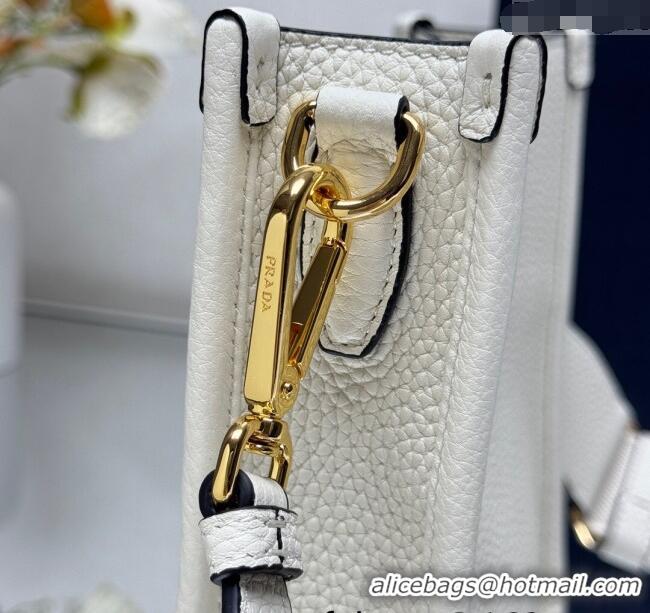 Buy Discount Prada Leather mini shoulder bag 1BH191 White 2025