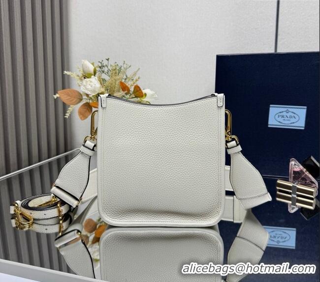 Buy Discount Prada Leather mini shoulder bag 1BH191 White 2025