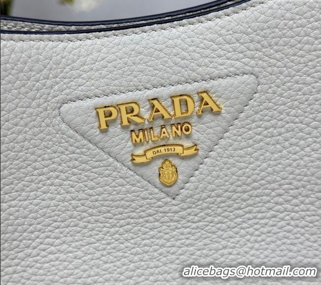 Buy Discount Prada Leather mini shoulder bag 1BH191 White 2025