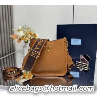 Well Crafted Prada Leather mini shoulder bag 1BH191 Caramel Brown 2025