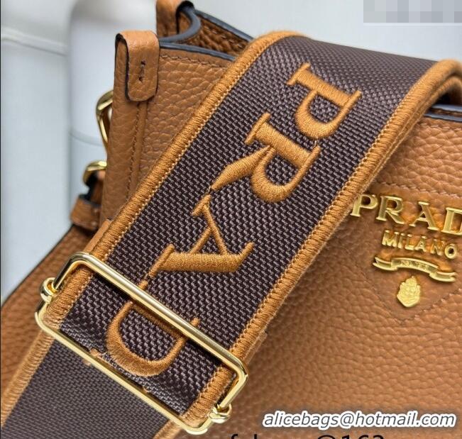 Well Crafted Prada Leather mini shoulder bag 1BH191 Caramel Brown 2025