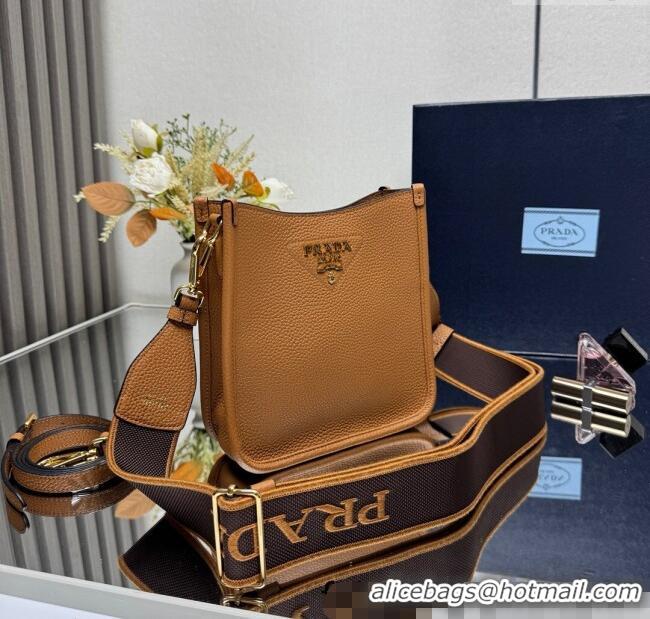 Well Crafted Prada Leather mini shoulder bag 1BH191 Caramel Brown 2025