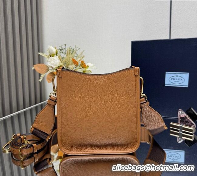 Well Crafted Prada Leather mini shoulder bag 1BH191 Caramel Brown 2025