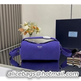 New Fashion Prada Suede shoulder bag 2VH188 Purple 2025