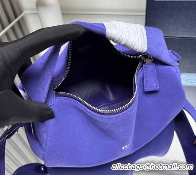 New Fashion Prada Suede shoulder bag 2VH188 Purple 2025