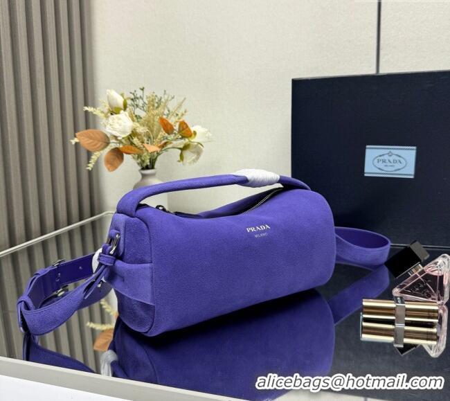 New Fashion Prada Suede shoulder bag 2VH188 Purple 2025