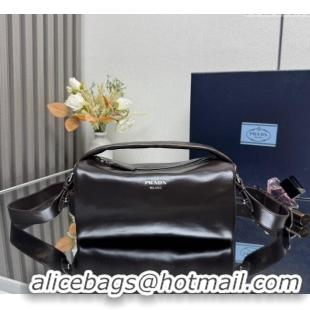 Best Grade Prada Nappa leather shoulder bag 2VH188 Dark Brown 2025