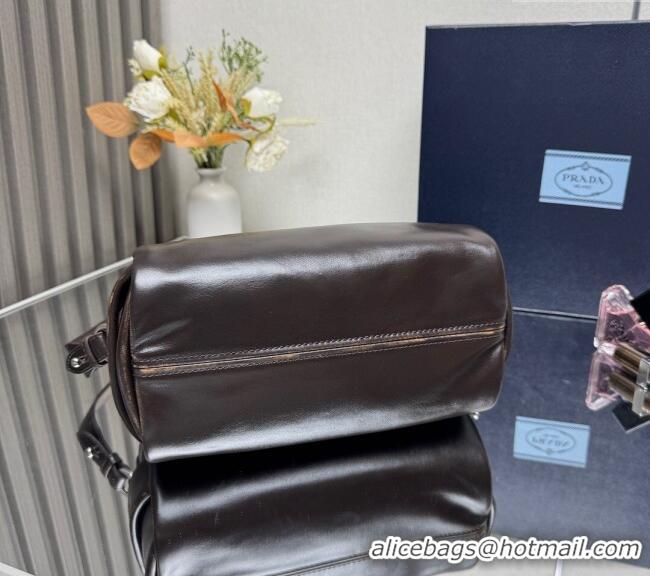 Best Grade Prada Nappa leather shoulder bag 2VH188 Dark Brown 2025