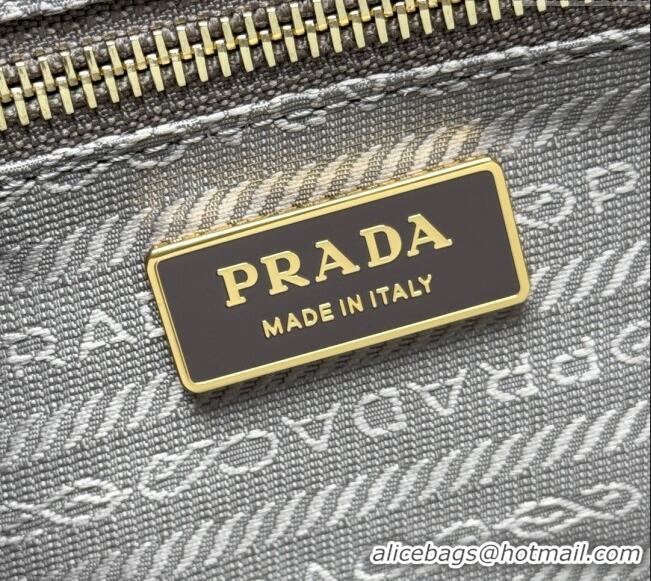 Good Taste Prada Bonnie extra large leather handbag 1BA439 Grey 2025