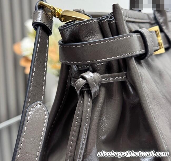 Good Taste Prada Bonnie extra large leather handbag 1BA439 Grey 2025