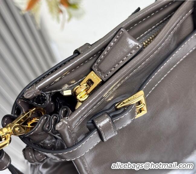 Good Taste Prada Bonnie extra large leather handbag 1BA439 Grey 2025