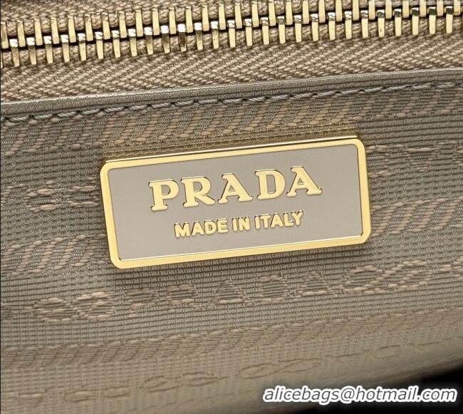 Discount Prada Bonnie extra large leather handbag 1BA439 Light Beige 2025