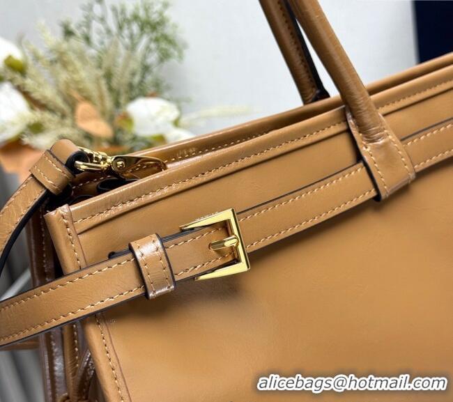 Luxury Discount Prada Bonnie extra large leather handbag 1BA439 Light Brown 2025