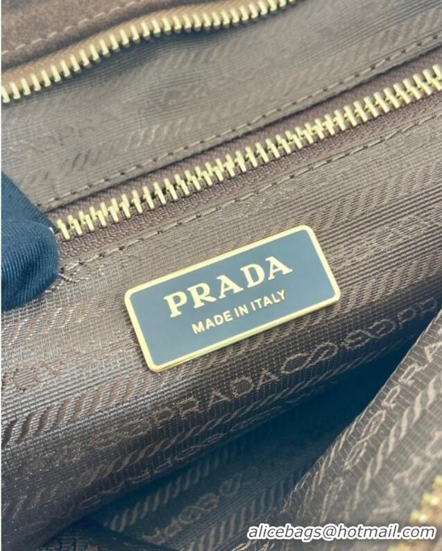 New Cheap Prada Bonnie extra large suede handbag 1BA439 Brown 2025