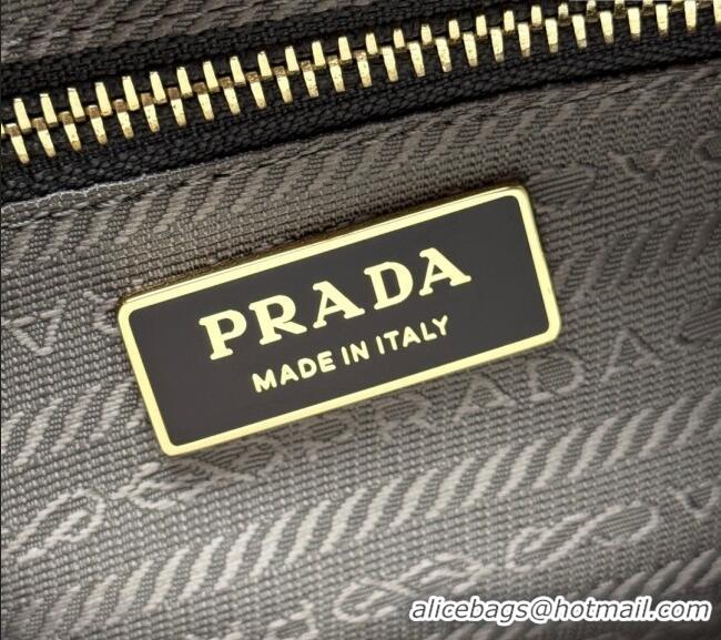 Best Price Prada Bonnie large leather handbag 1BA433 Dark Grey 2025