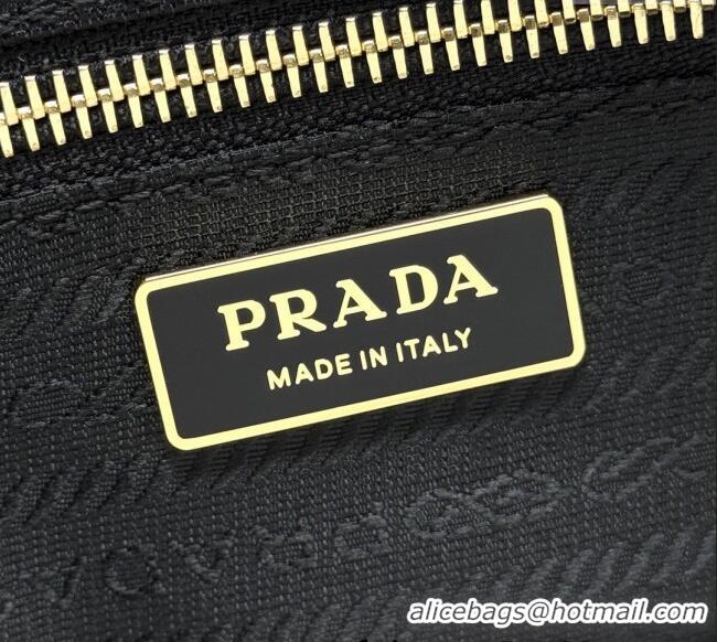 Promotional Prada Bonnie large leather handbag 1BA433 Black 2025