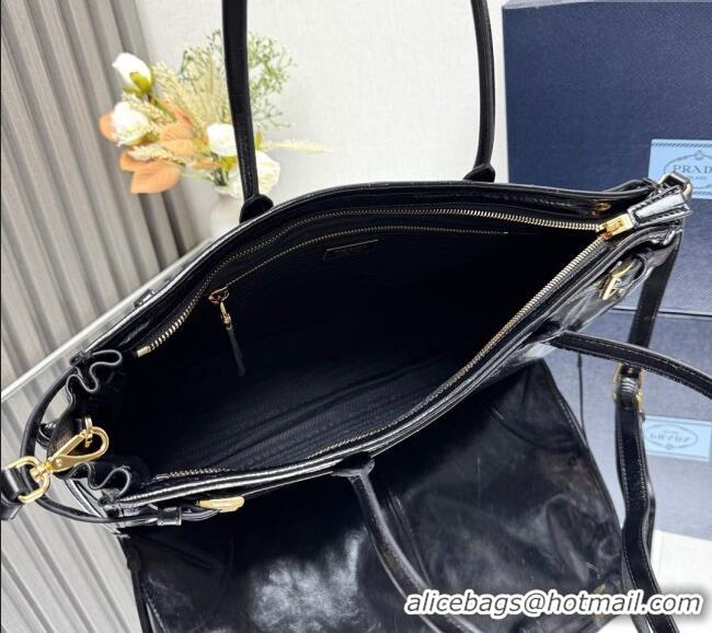 Promotional Prada Bonnie large leather handbag 1BA433 Black 2025