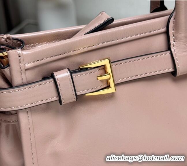 Famous Brand Prada Bonnie large leather handbag 1BA433 Light Pink 2025
