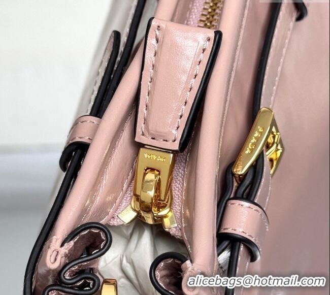 Famous Brand Prada Bonnie large leather handbag 1BA433 Light Pink 2025