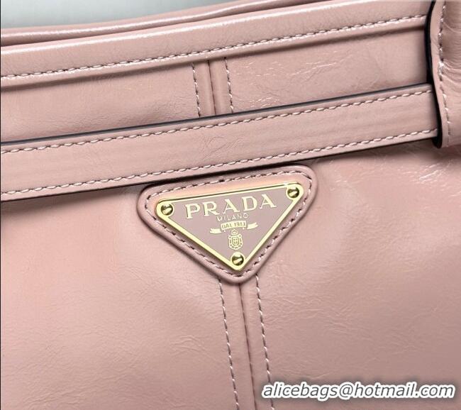 Famous Brand Prada Bonnie large leather handbag 1BA433 Light Pink 2025